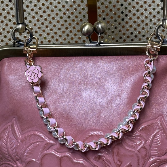 Patricia Nash 10th Anniversary Pink Embossed Handbag w/Dustbag Approx 9.5x 10x 4 - Picture 14 of 17